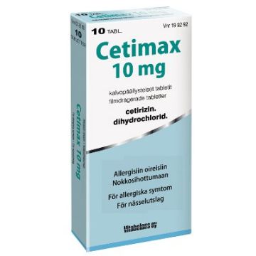 CETIMAX tabletti, kalvopäällysteinen 10 mg 10 fol