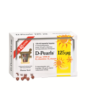 D-Pearls 125 mikrog extrapakkaus 120+40 kaps