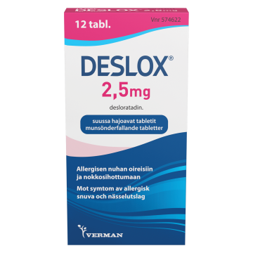 DESLOX tabletti, suussa hajoava 2,5 mg 12 fol